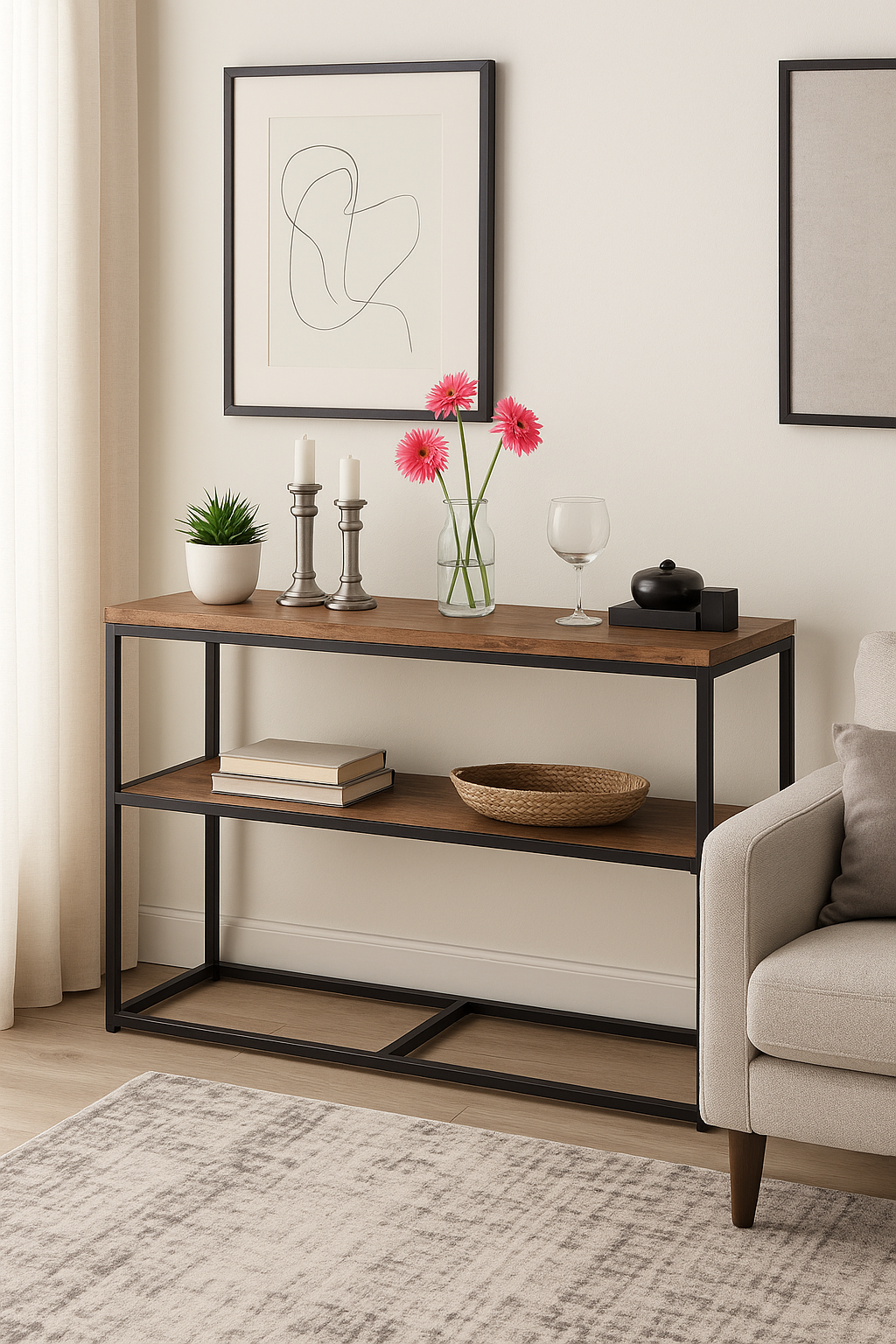 Столик консольний EcoLoft IN-2849 в стилі лофт (29068593)