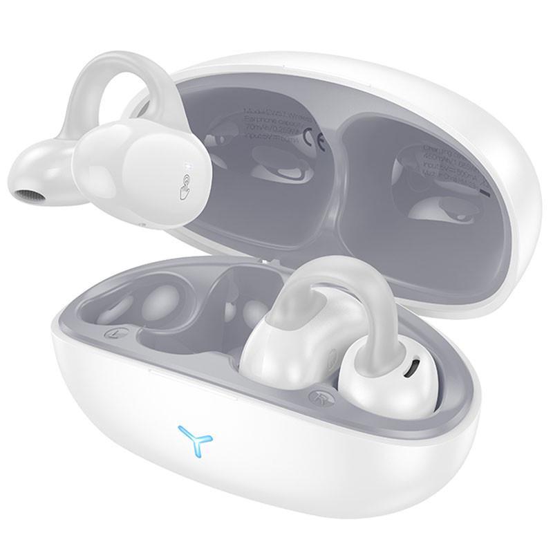 Наушники беспроводные TWS Hoco EW57 Auspicious clip-on Ivory white (00000067605_1)