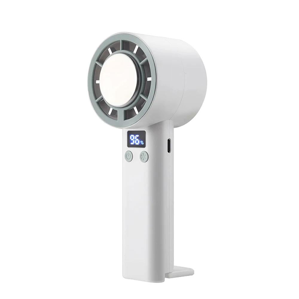 Вентилятор на аккумуляторе мини Handheld fan XP-C01 с дисплеем 12W Бело-зеленый (1011158-Other-1)