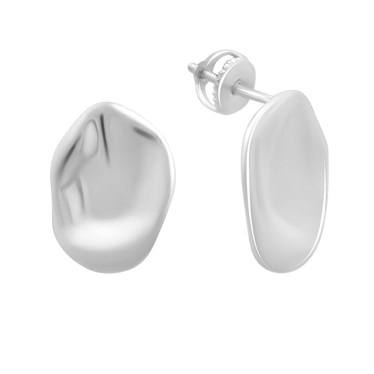 Серьги серебряные пусеты LoveR с рельефной поверхностью Серьги серебряные пусеты LoveR с рельефной поверхностью