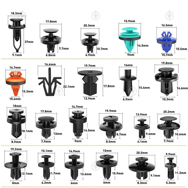 Набір для ремонту автомобіля 680в1 кліпси/кріплення/фіксатори/інструмент/стяжки/прокладки (137376) - фото 4