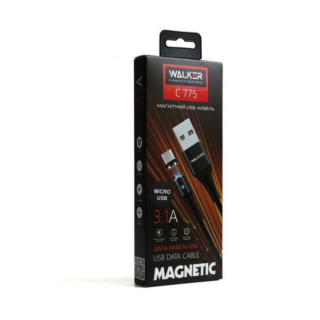Кабель USB Walker C775 Micro Magnetic Black (809) - фото 3 Кабель USB Walker C775 Micro Magnetic Black (809) - фото 3