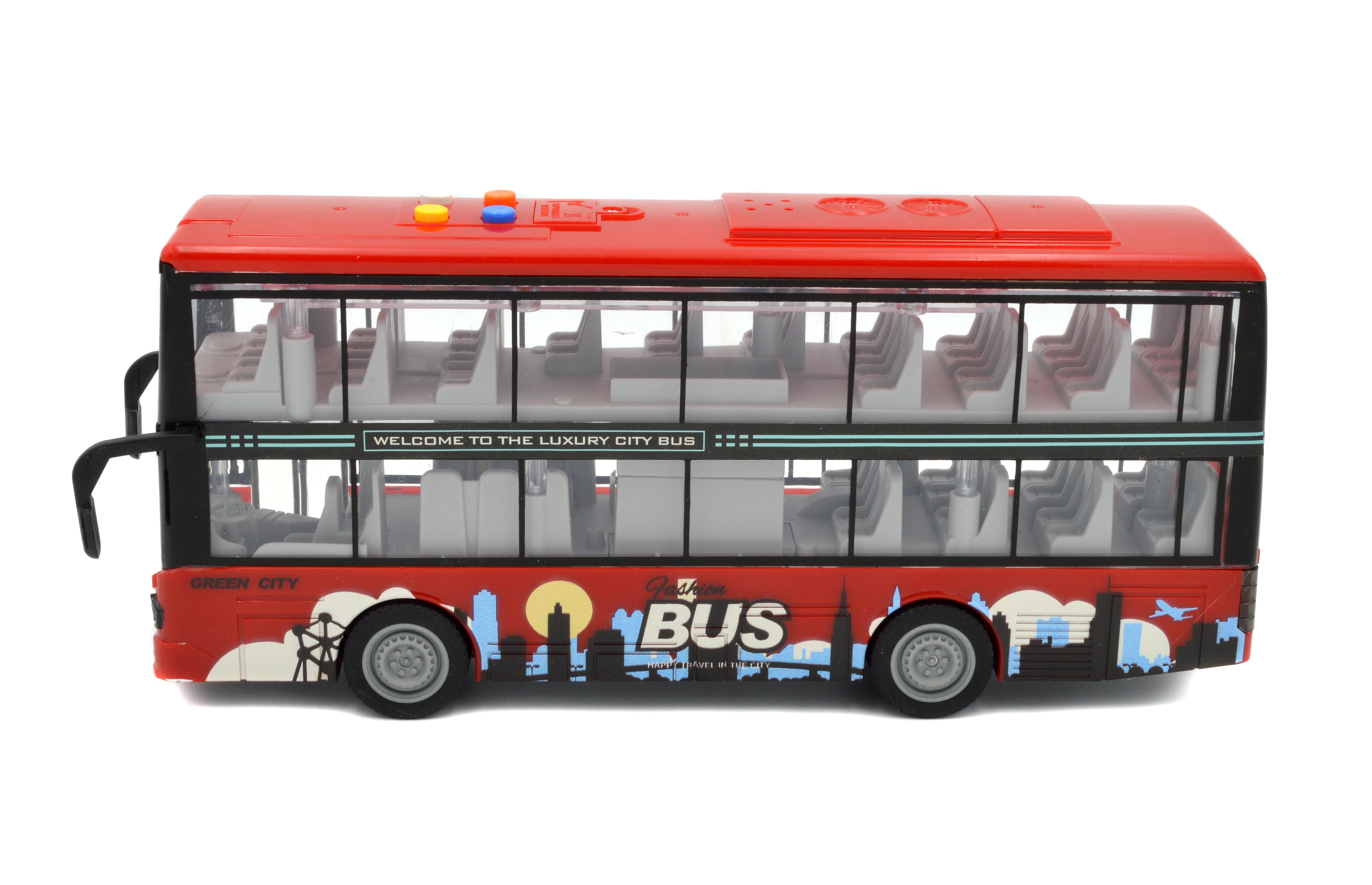 Автобус игрушечный JS123B двухэтажная инерция/звук/свет/открывающаяся дверь (JS123B) - фото 2 Автобус игрушечный JS123B двухэтажная инерция/звук/свет/открывающаяся дверь (JS123B) - фото 2