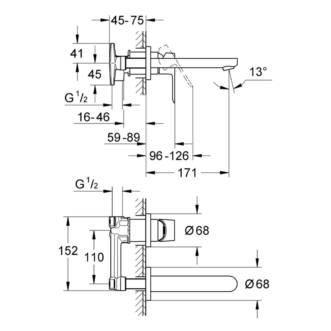 Смеситель скрытого монтажа для раковины Grohe BauLoop 20289000 (20289000) - фото 2 Смеситель скрытого монтажа для раковины Grohe BauLoop 20289000 (20289000) - фото 2