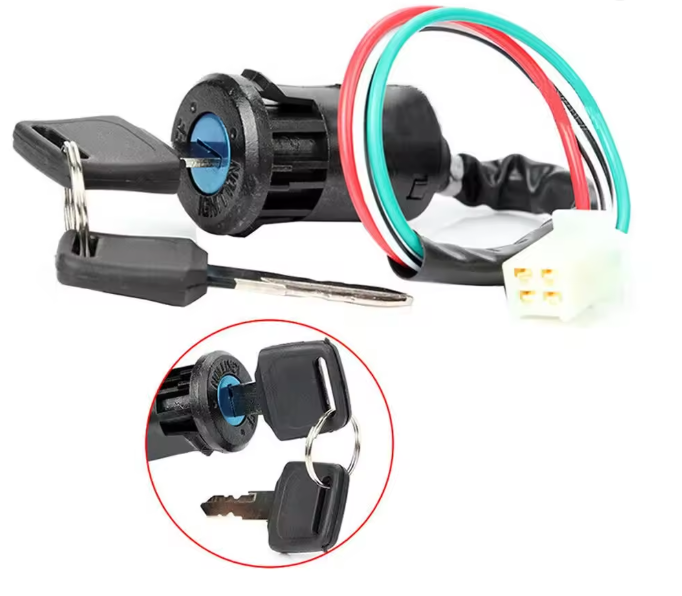 Замок запалювання для мототехніки 4-контактний 2 ключі Black (0578c521) - фото 2 Замок запалювання для мототехніки 4-контактний 2 ключі Black (0578c521) - фото 2