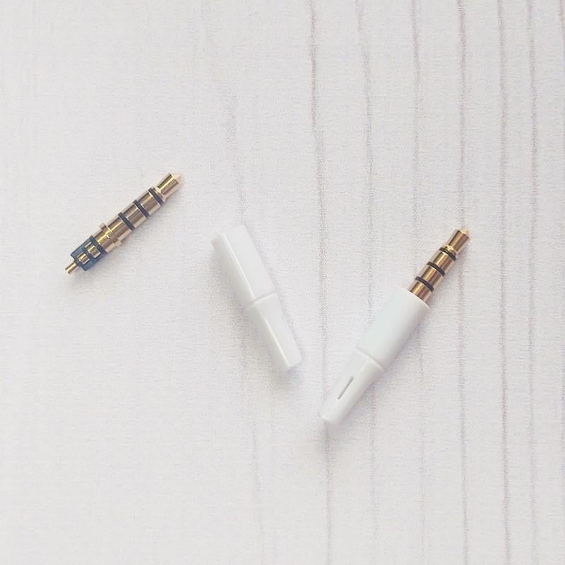 Штекер-коннектор SUNROZ под пайку FreeEnd 3,5 мм TRRS 4Pin 2 шт. White (A48602) - фото 2