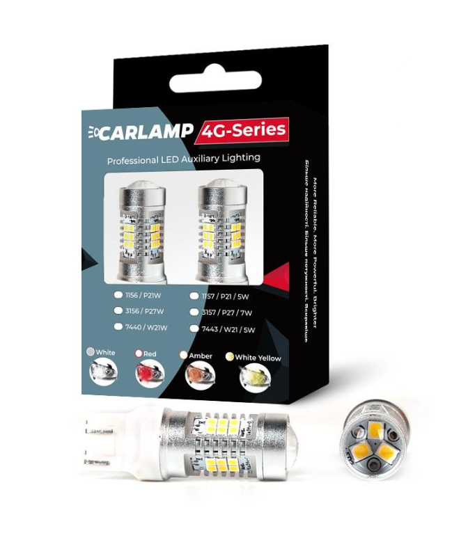 Лампы светодиодные Carlamp W21/5W-Т20 4G-Series 1260 Lm 1000К Красный (4G21/7443Red)