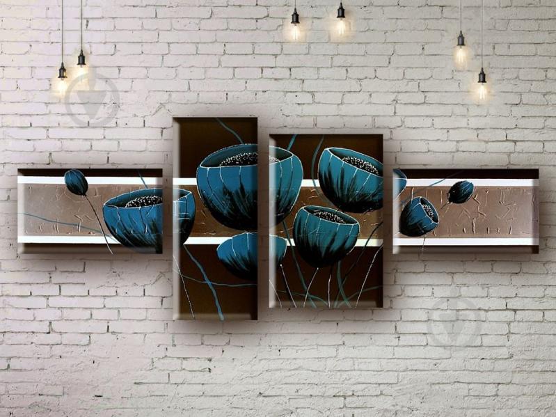 Модульна картина акрилом квіти ArtStar MHM17_4_023 розмір 70 х 170 см