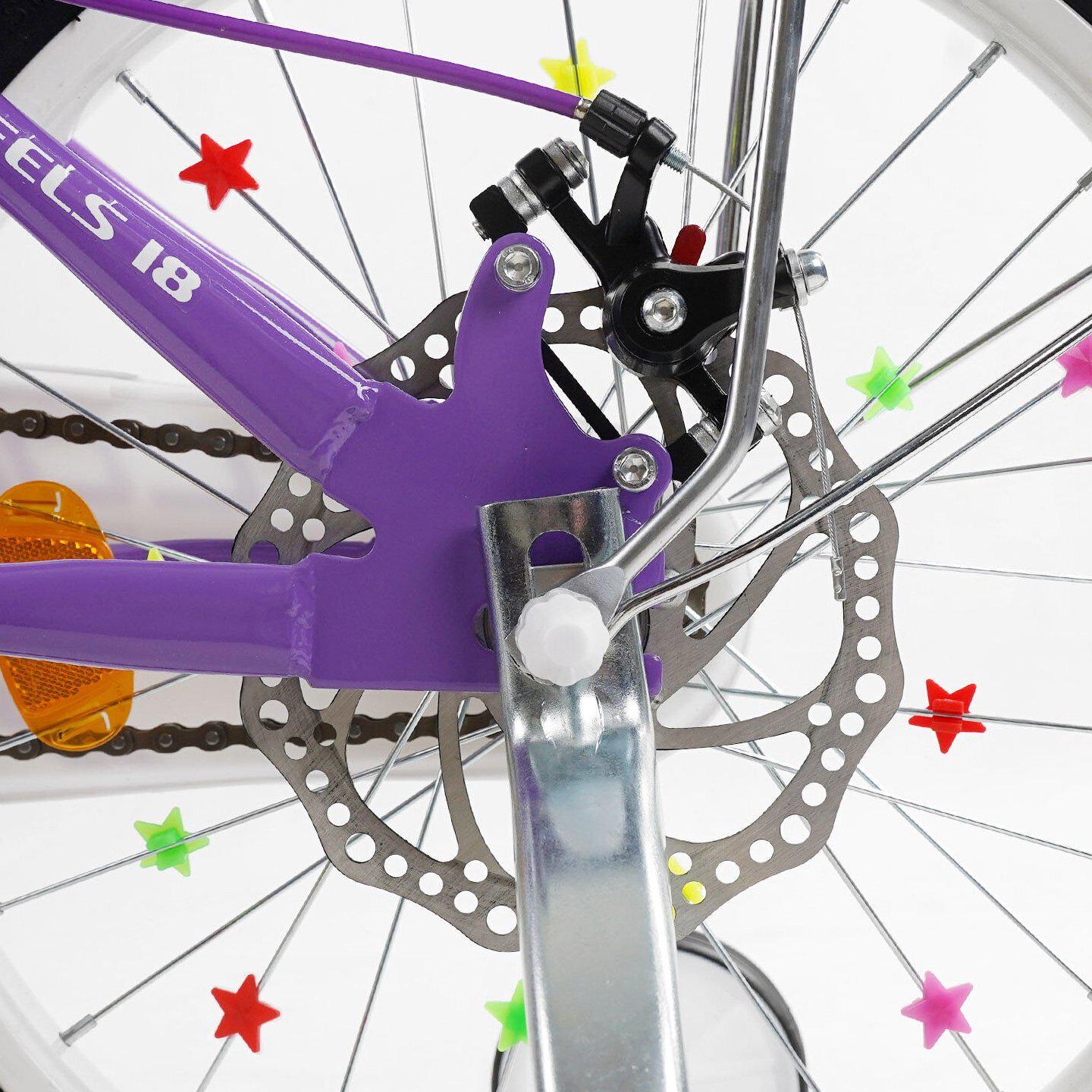 Велосипед двоколісний дитячий Corso Nice 18" з кошиком та багажником Фіолетовий - фото 5