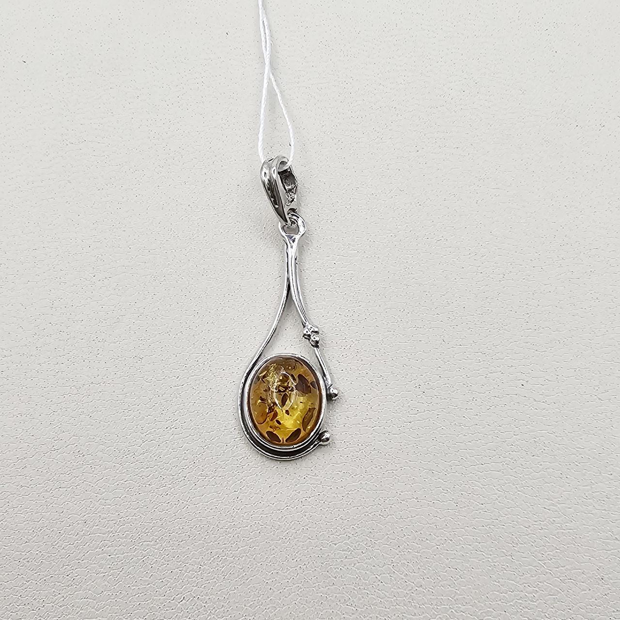 Серебряный кулон с янтарем 1,57 г (3000887012)