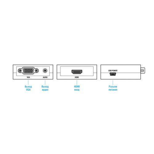 Адаптер HDMI VGA видео с аудио 1080P - фото 5