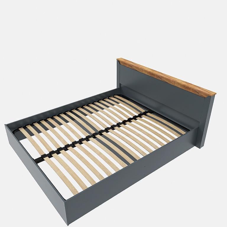 Кровать Эверест Нордик-1400 ламели 140x200 см Дуб крафт золотой/графитовый (ЕВ20639)