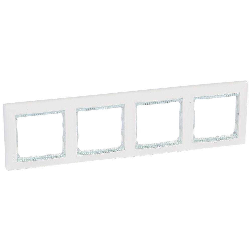 Рамка четырехместная Legrand Valena Белый/Кристалл (774464) Рамка четырехместная Legrand Valena Белый/Кристалл (774464)
