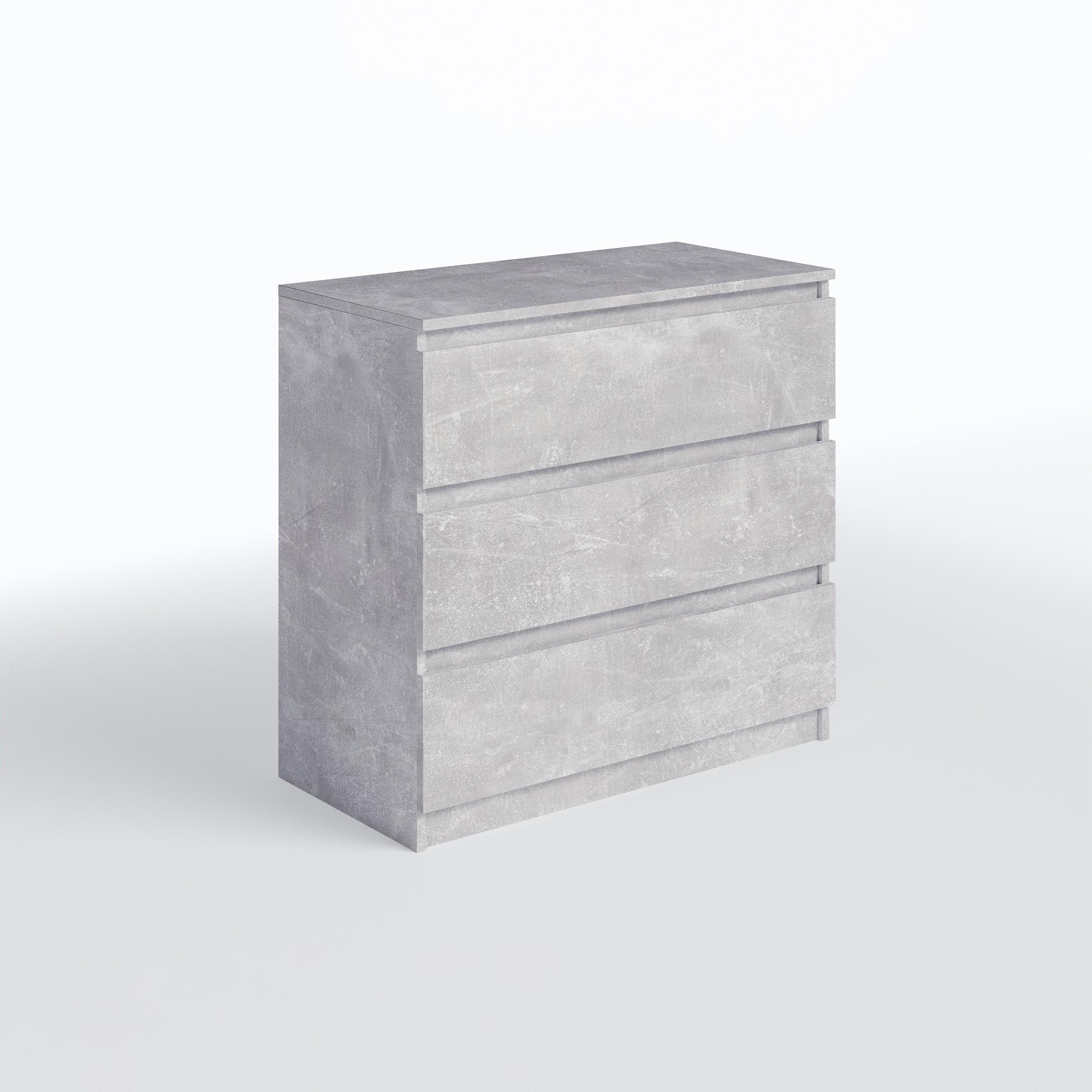 Комод на 3 ящика без ручек FT-214 800х400х755 мм Бетон - фото 4
