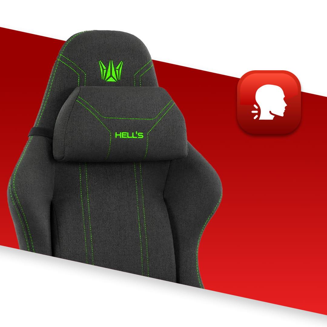 Комп'ютерне крісло Hell's HC-1014 тканина Black-Green (5907196010347.) - фото 6 Комп'ютерне крісло Hell's HC-1014 тканина Black-Green (5907196010347.) - фото 6