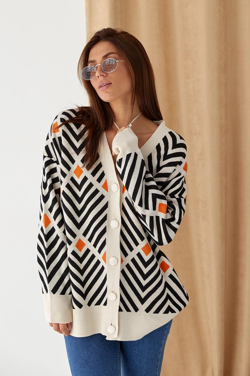 Кардиган женский оверсайз M Оранжевый (9528285) - фото 8 Кардиган женский оверсайз M Оранжевый (9528285) - фото 8