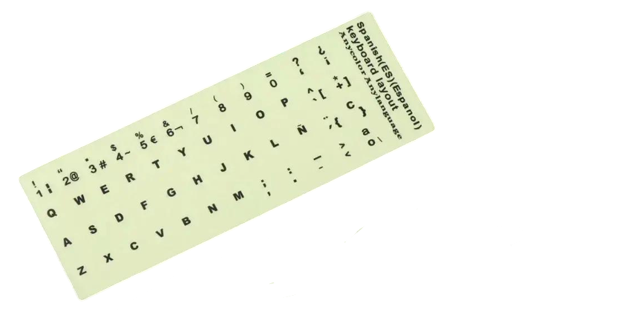 Наклейки на клавиатуру светящиеся в темноте фосфорные люминесцентные буквы