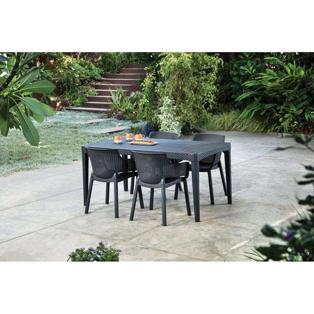 Стол садовый Keter Girona flat wicker box Графитовый (232034) - фото 5 Стол садовый Keter Girona flat wicker box Графитовый (232034) - фото 5