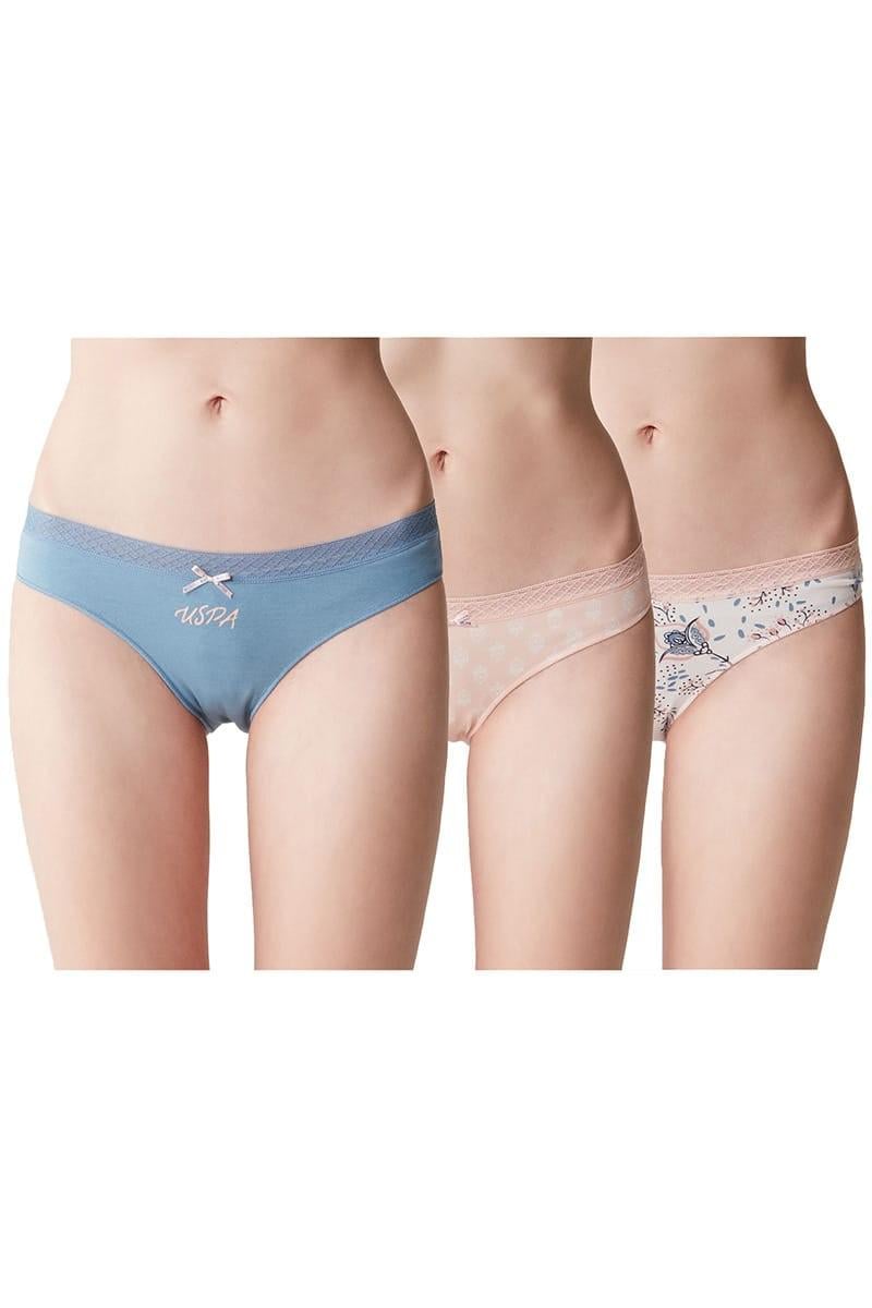 Трусики слип U.S. Polo ASSN р. 5/XL 3 шт. Разноцветный/Коралловый/Лососевый (77143)