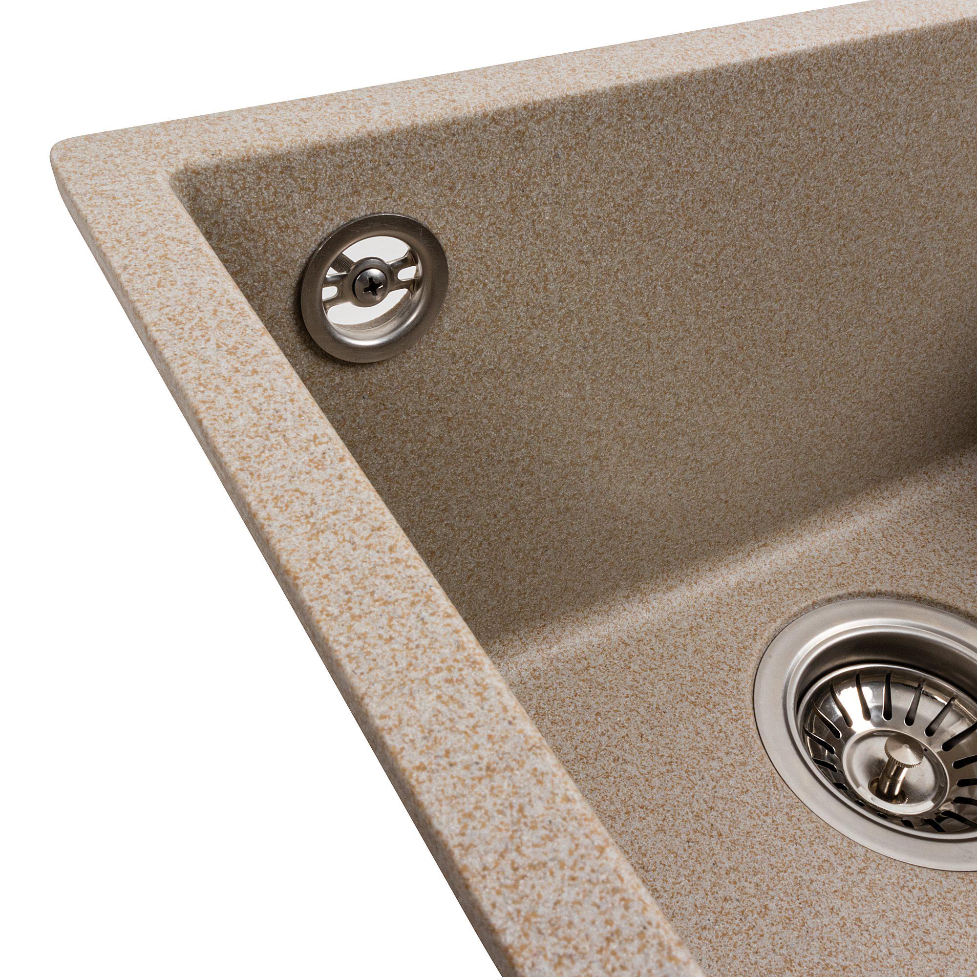 Мойка для кухни гранитная Platinum 4040 RUBA матовая Сафари - фото 4 Мойка для кухни гранитная Platinum 4040 RUBA матовая Сафари - фото 4