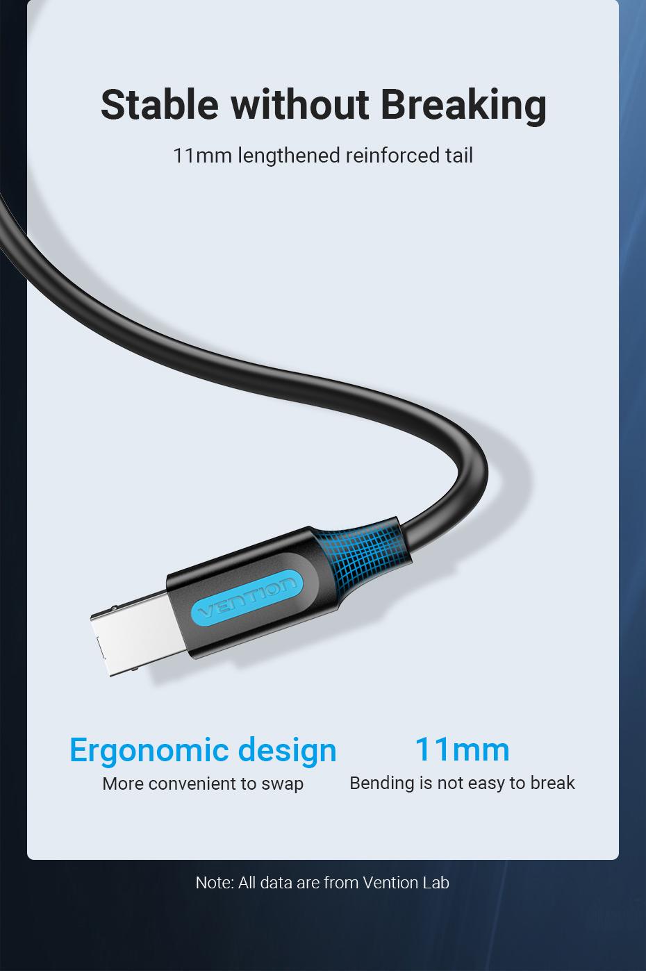 кабель екранований для принтера Vention USB 2.0 A-B 480 Мбіт/с нікельовані конектори 15 м Чорний (COQBN) - фото 10 кабель екранований для принтера Vention USB 2.0 A-B 480 Мбіт/с нікельовані конектори 15 м Чорний (COQBN) - фото 10