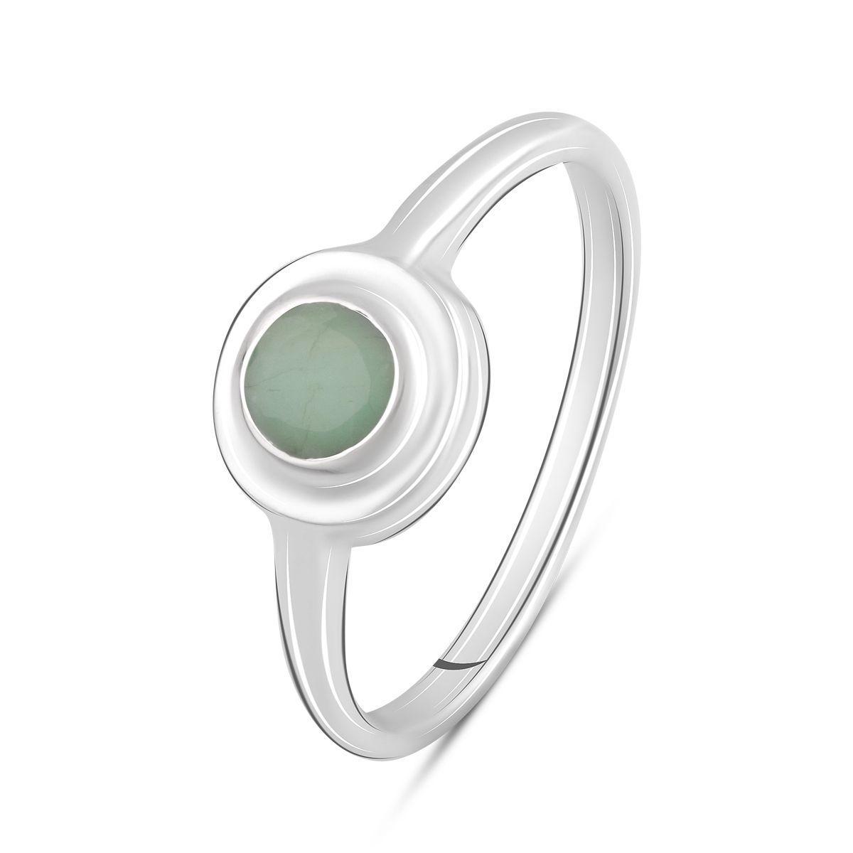 Кольцо серебряное с натуральным изумрудом 0,408 ct 2,61 г р. 19 (1452363)