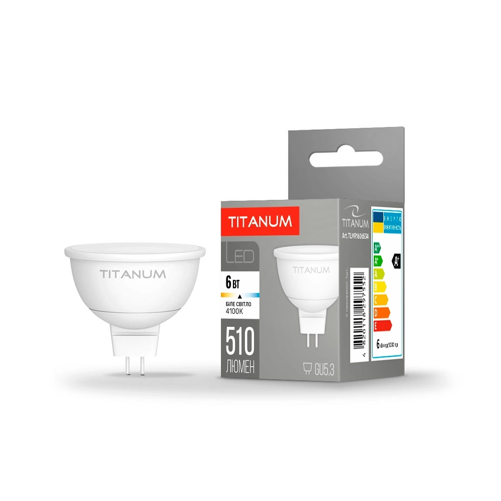 LED-лампа TITANUM MR16 6W GU5.3 4100K (TLMR1606534) LED-лампа TITANUM MR16 6W GU5.3 4100K (TLMR1606534)