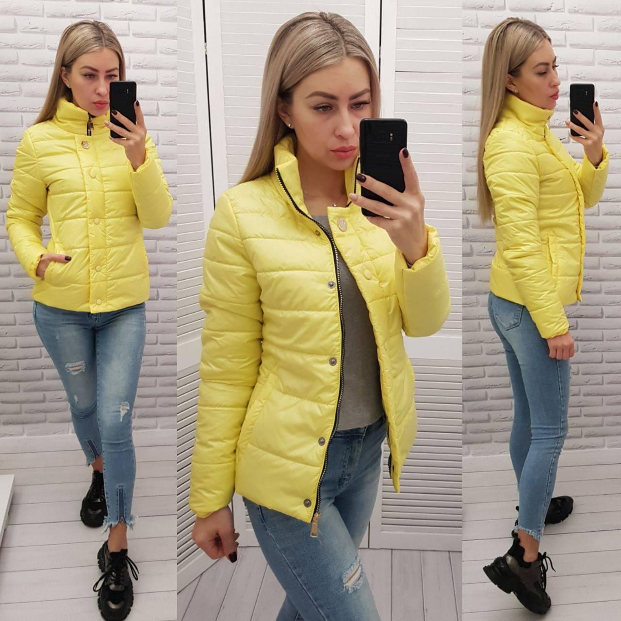 Куртка демисезонная Khan короткая приталенная р. 44 Желтый (Kh211) - фото 5 Куртка демисезонная Khan короткая приталенная р. 44 Желтый (Kh211) - фото 5