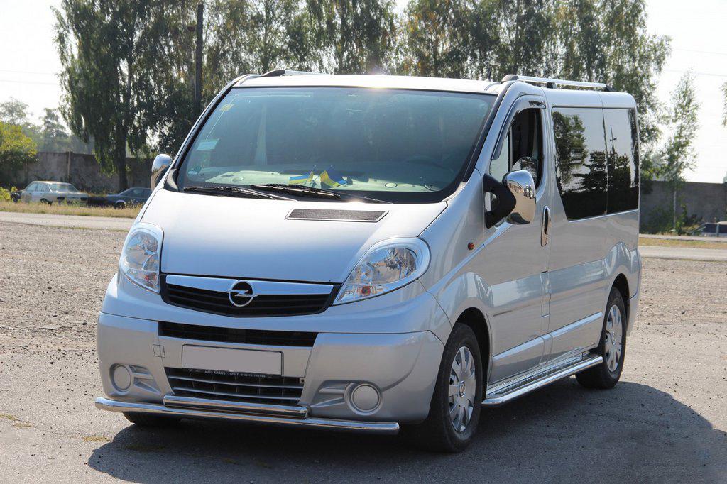 Передняя защита ST014 CAN для Nissan Primastar 2002-2014 гг. нержавеющая сталь Хром