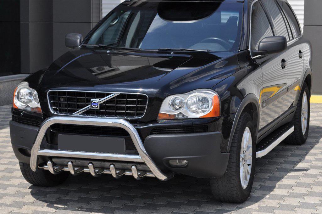 Кенгурятник WT003 CAN для Volvo XC90 2002-2014 гг. нержавеющая сталь Хром