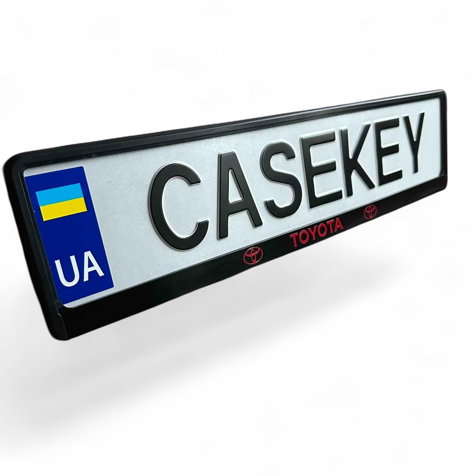 Авторамка с лакированной печатью Toyota (toramka2)