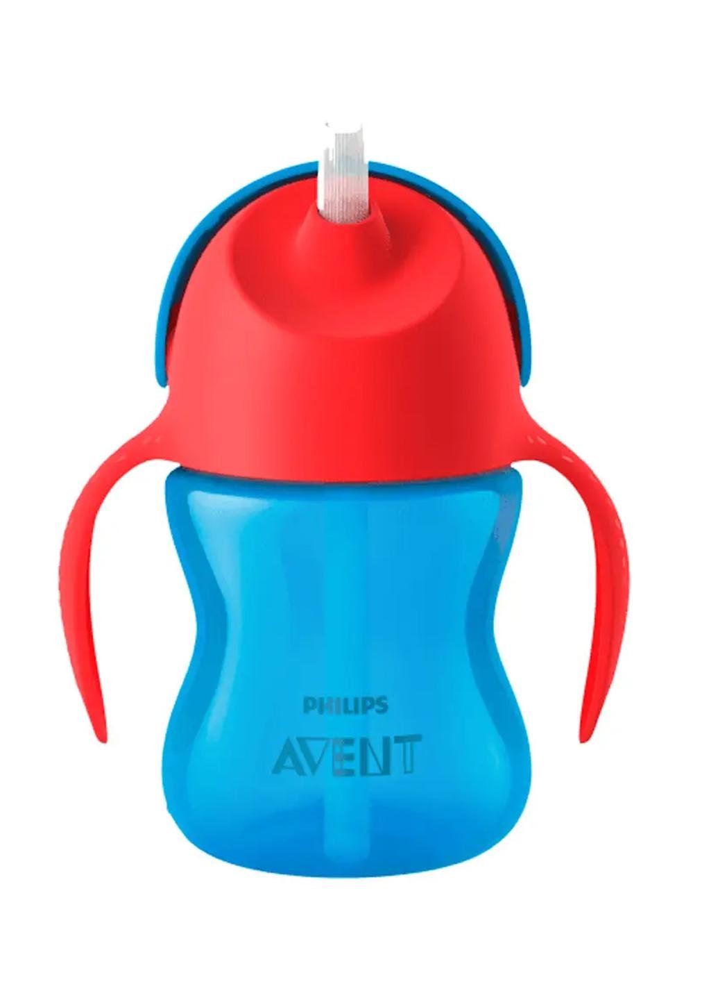 Чашка з трубочкою Philips Avent 9+ 210 мл Синій з червоним (459492)