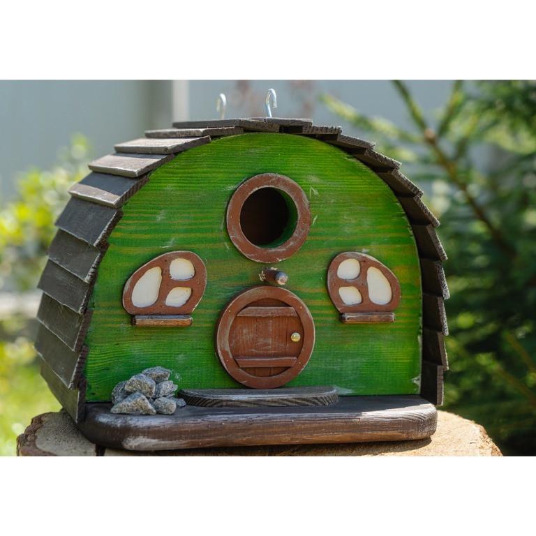Скворечник Домик Хоббита из дерева обработанного масло-воском 31х23х25 см - фото 4