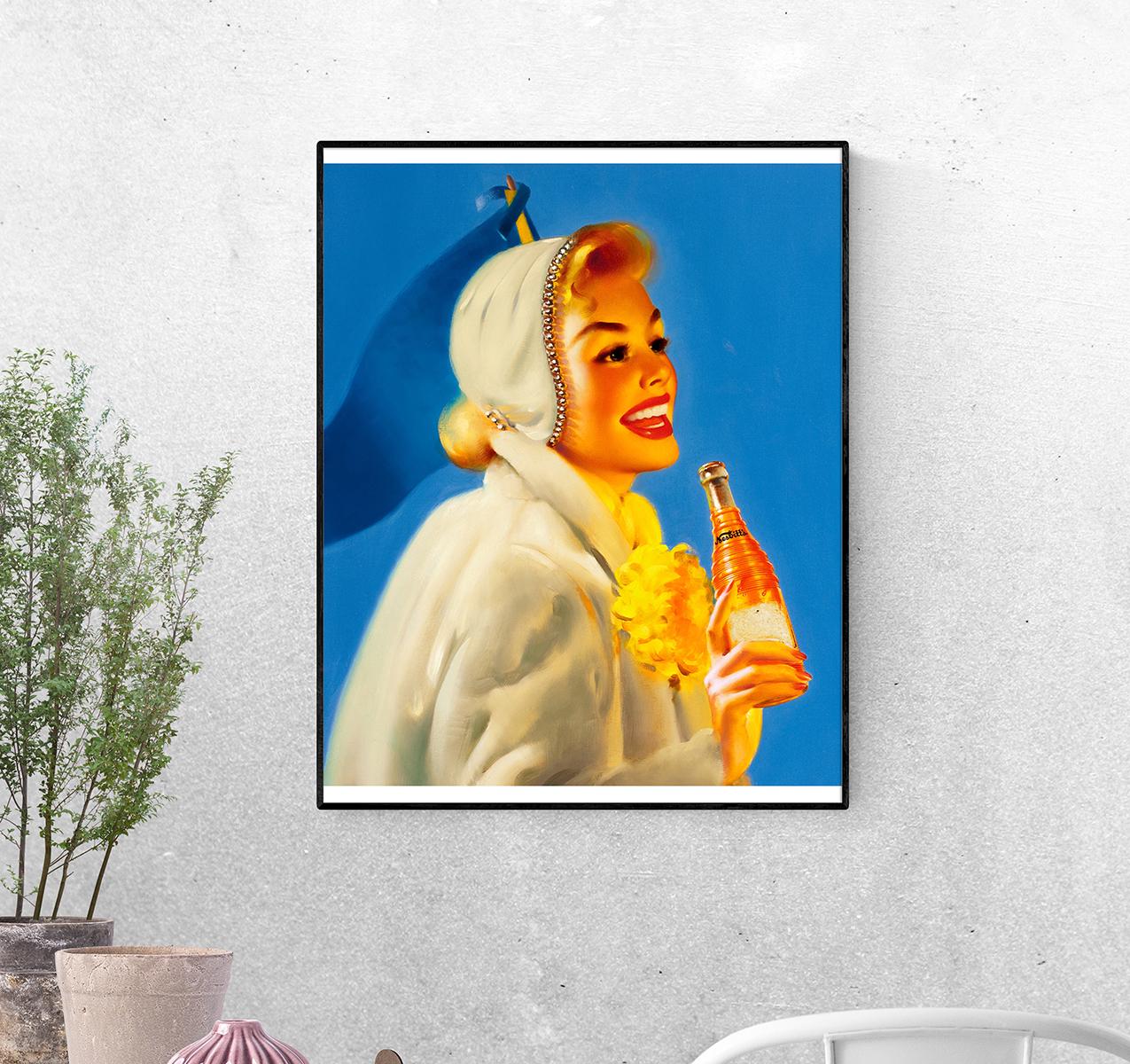 Постер Фанатка футбола Календарь 1956. Эдвард Рунчи формат А-4 (pin_up010095_Poster)