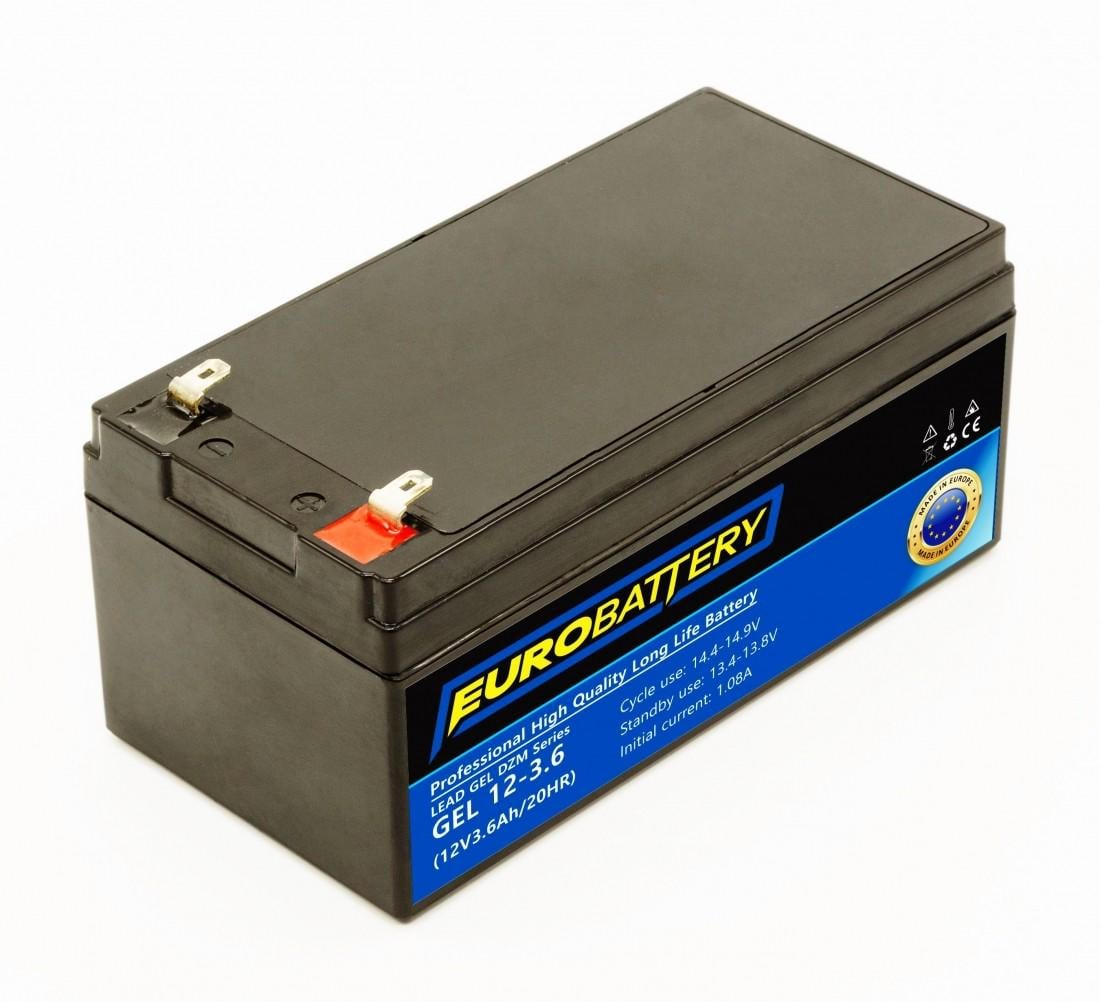 Аккумулятор гелевой для ИБП EuroBattery GEL 12-3.6 DZM 12V 3,6 Ач (729)