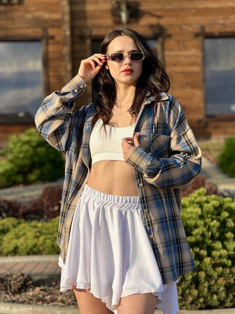 Юбка мини Maybel из креп-жатки SM Белый (2572675778)