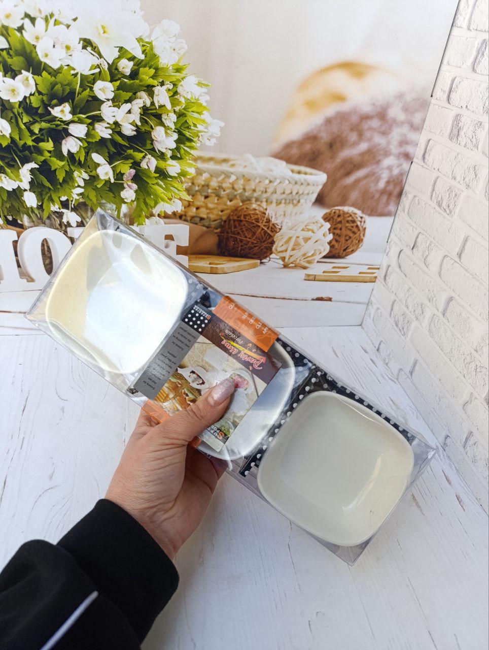 Набор соусниц Stenson фарфор 9,7х9,7 см 3 шт. Белый (R22052) - фото 3 Набор соусниц Stenson фарфор 9,7х9,7 см 3 шт. Белый (R22052) - фото 3