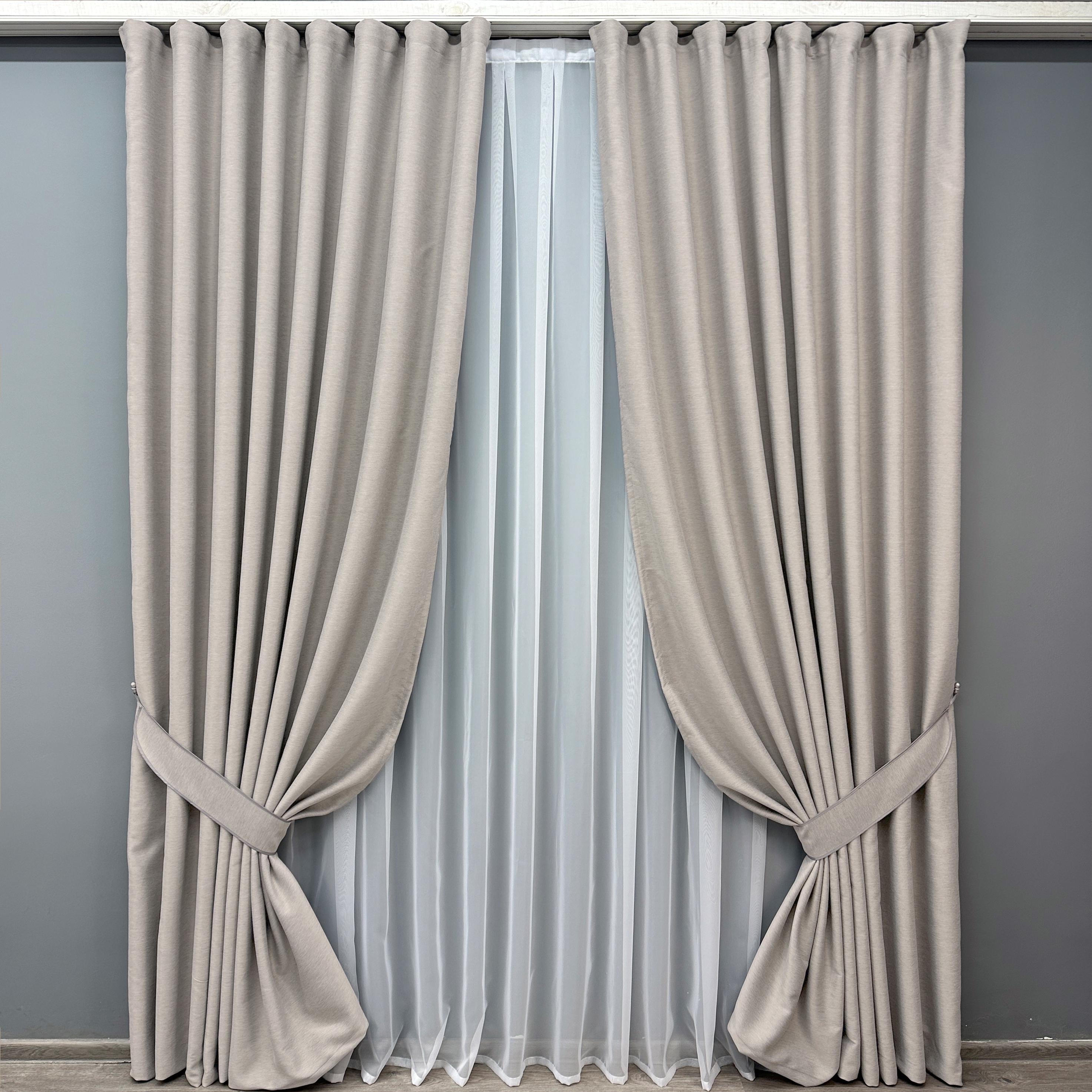 Комплект готовых штор VR-Textil Eclipsе №1818ш блекаут двухсторонний 100х270 см 2 шт. Пепельный (31-901)