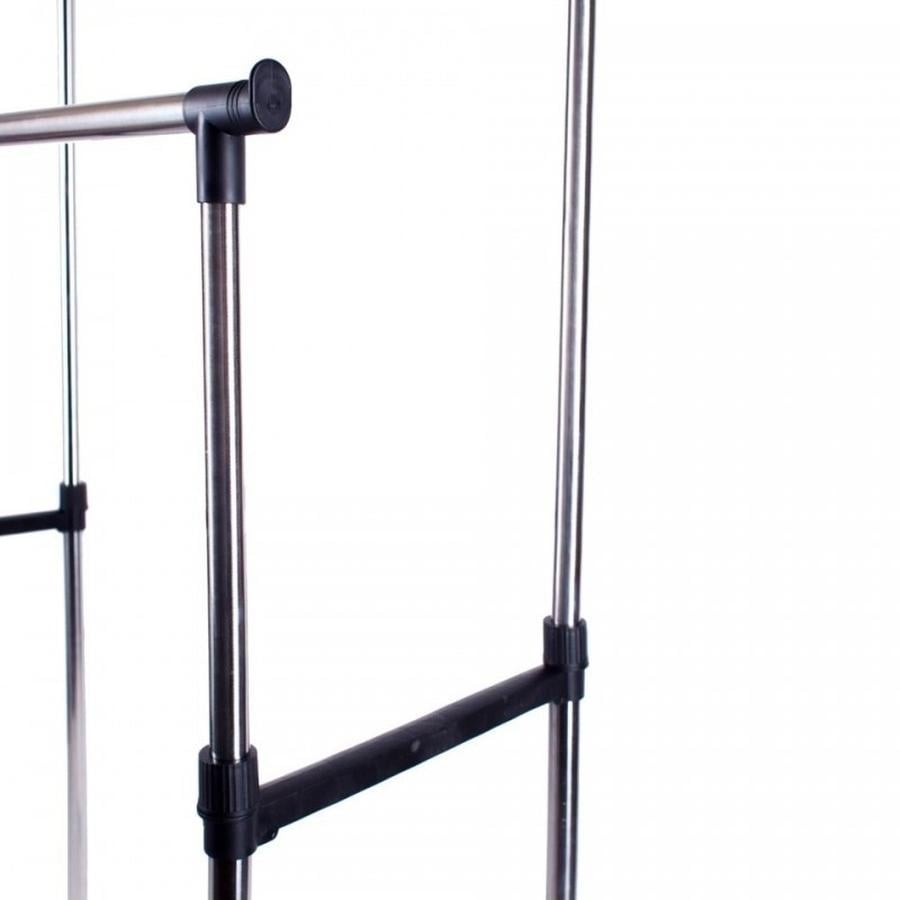 Стійка для одягу та взуття Clothes Rack Double CR-06 телескопічна подвійна Чорний (SS-08) - фото 6