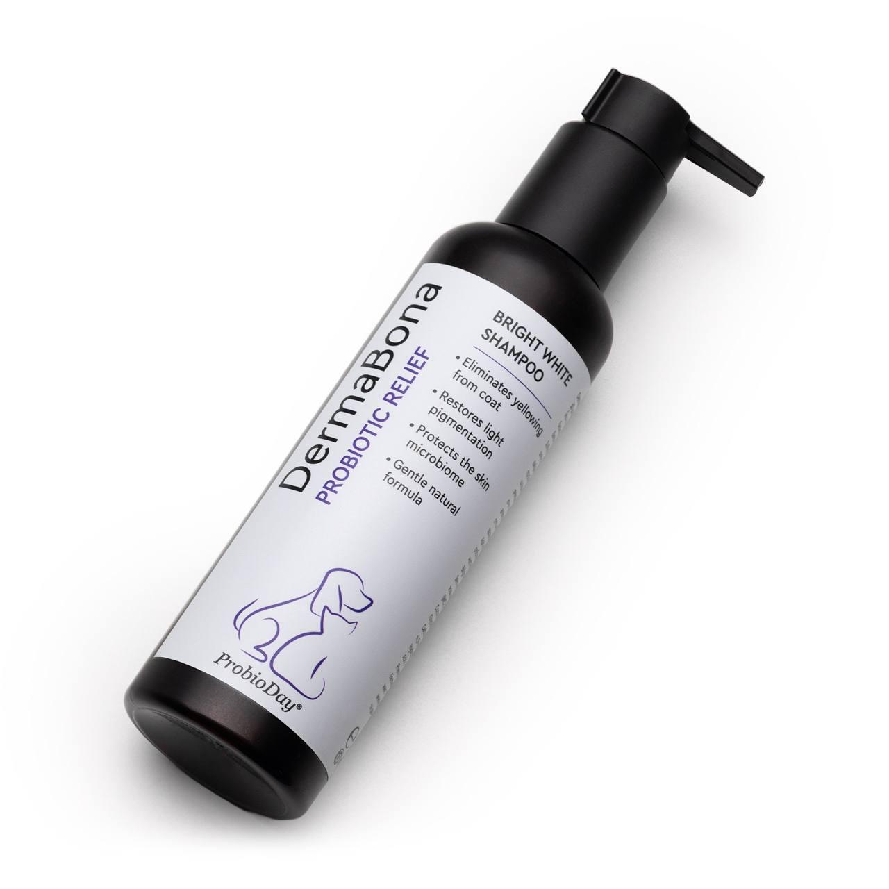 Шампунь для білих собак та кішок з пробіотиками DermaBona ProbioDay Bright White 200 мл (61884) - фото 2 Шампунь для білих собак та кішок з пробіотиками DermaBona ProbioDay Bright White 200 мл (61884) - фото 2