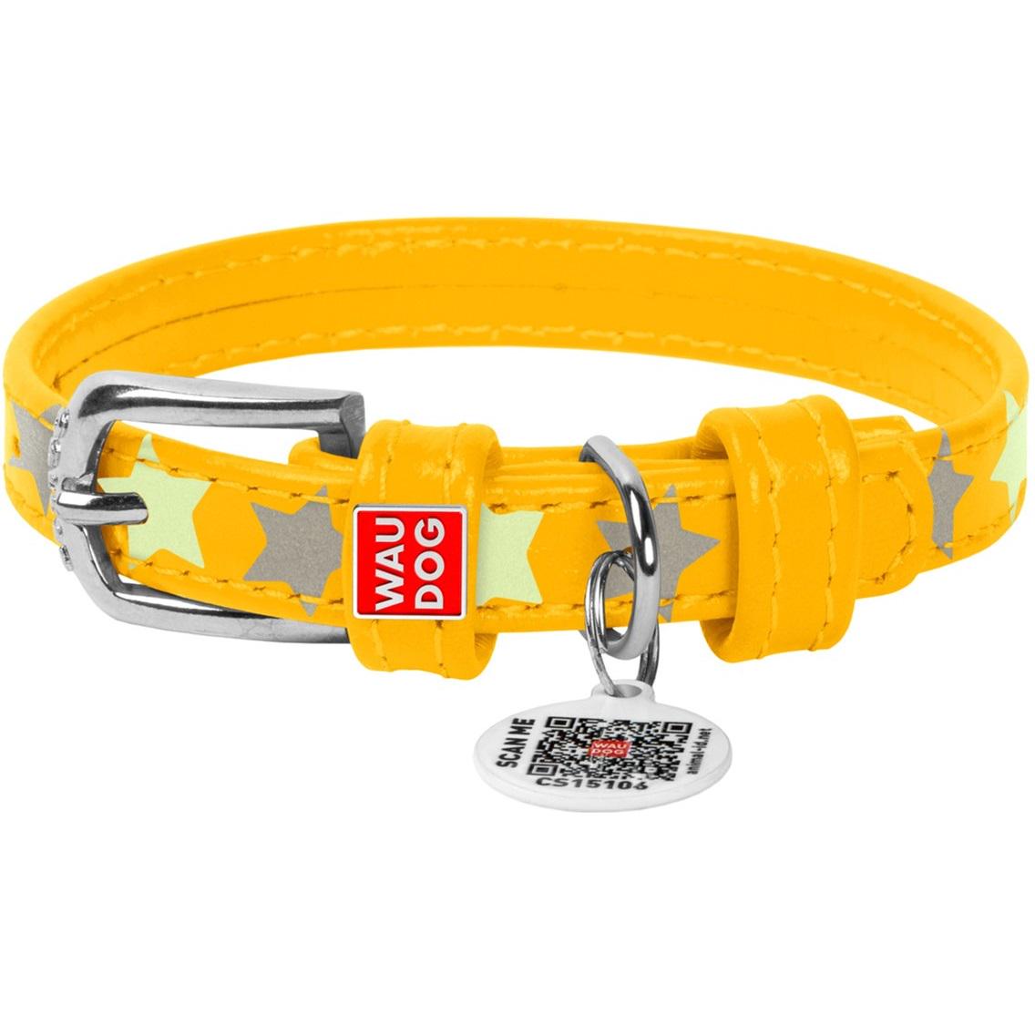 Ошейник для собак Collar Waudog Glamour с QR паспортом кожаный XS 15 мм x 27-36 см (35858)