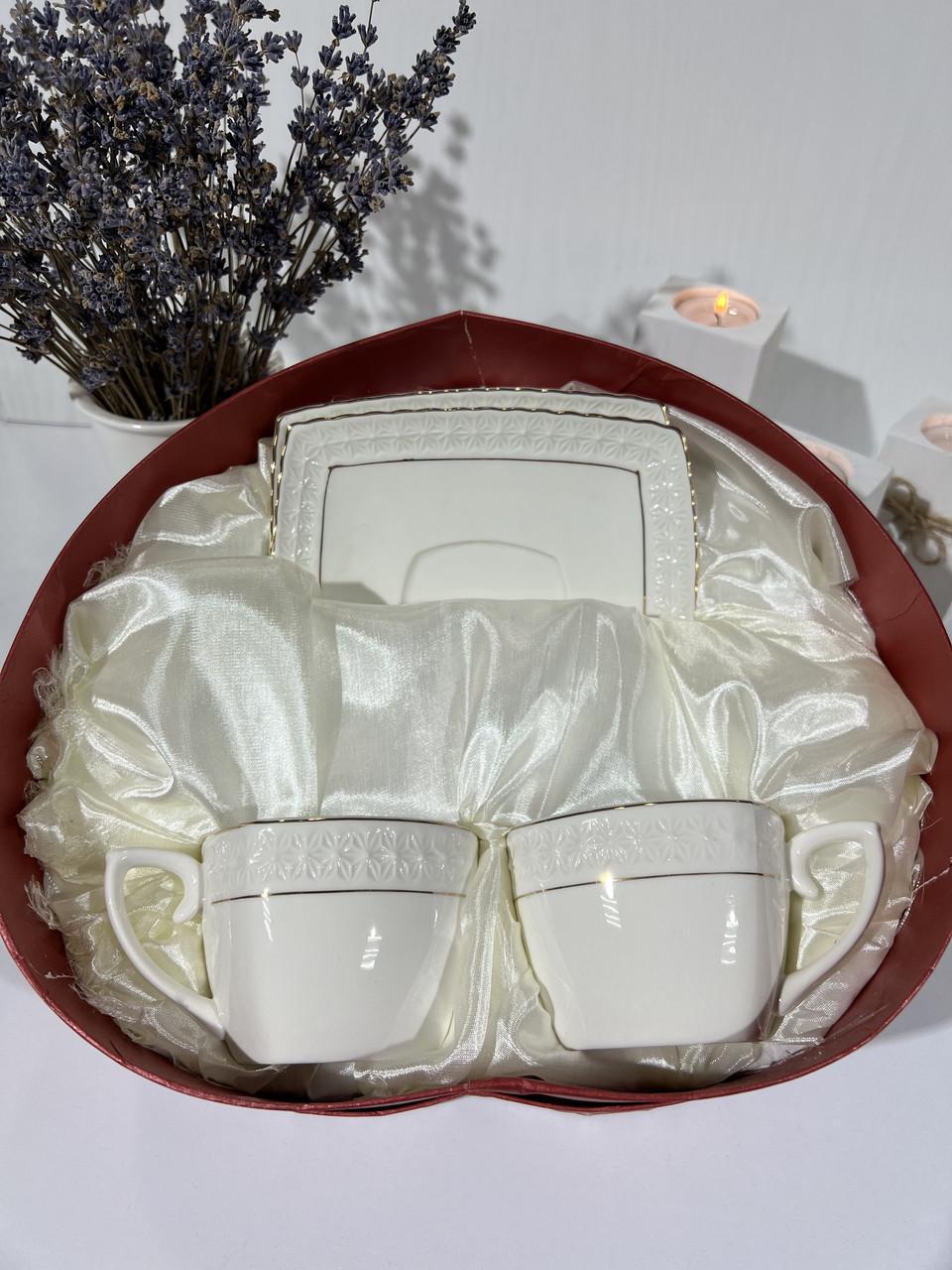 Набор чайный фарфоровый Interos Снежная Королева 2 чашки с блюдцем 240 мл 4 пр. (S507009-AGIFT)