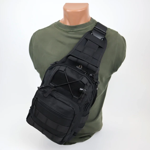 Рюкзак тактический через плечо с системой Molle 6 л Черный (2549774468) - фото 8 Рюкзак тактический через плечо с системой Molle 6 л Черный (2549774468) - фото 8