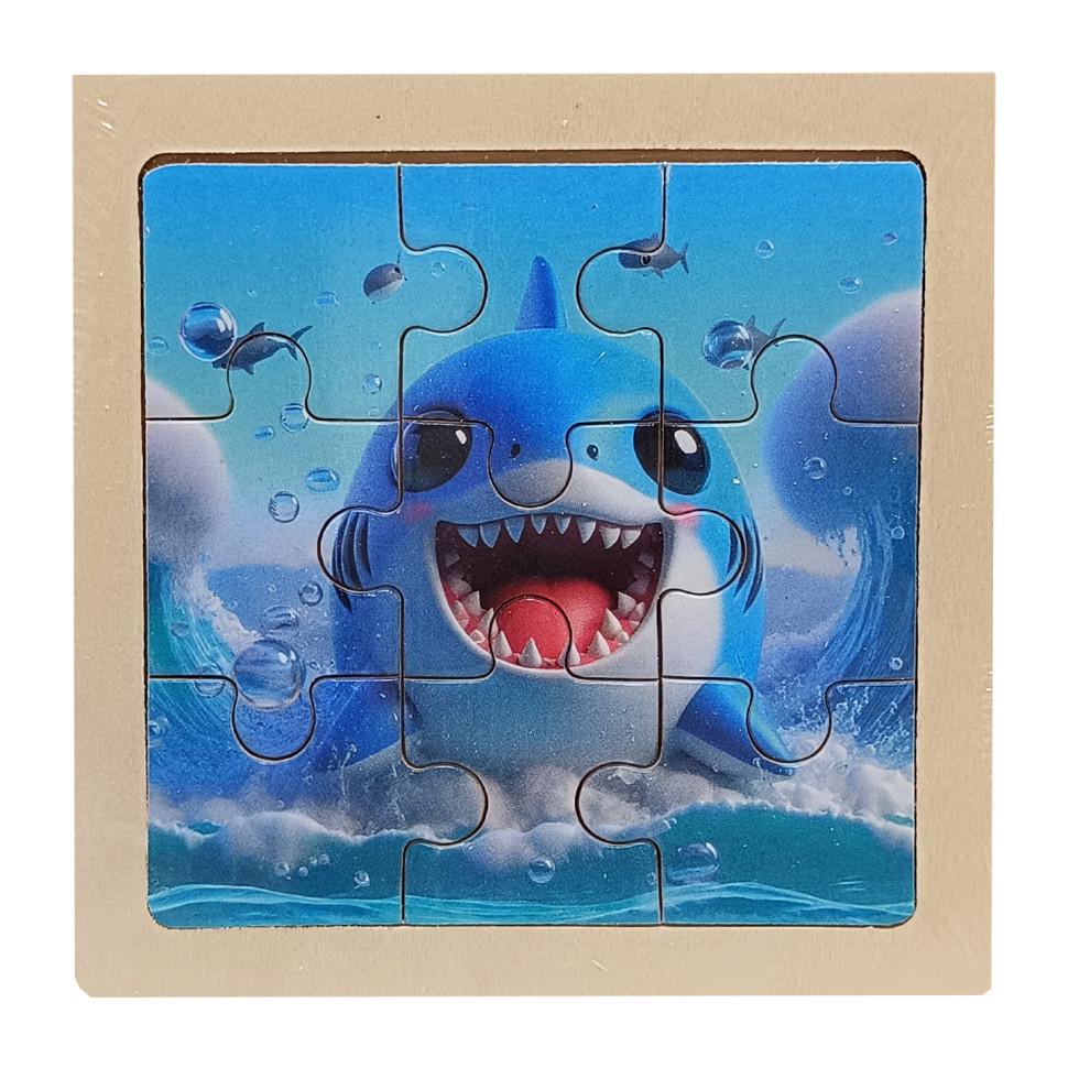 Пазл-вкладиш дерев'яний дитячий Акула MD 1506-15 9 ел. (RLT52749)