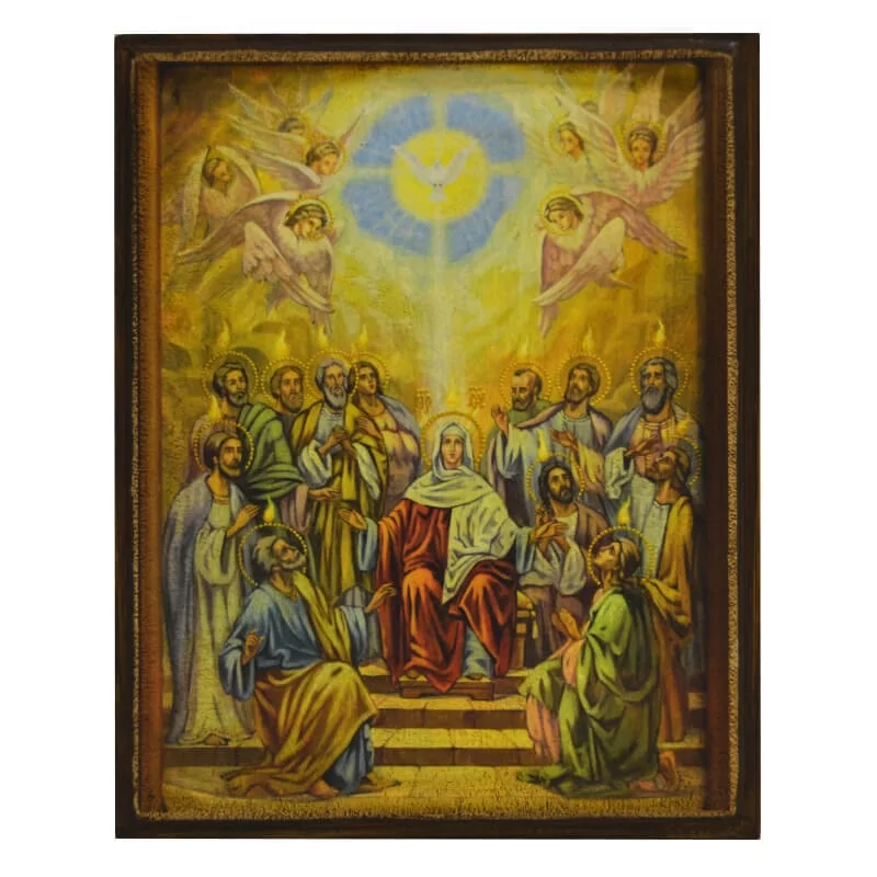 Икона Сошествие Святого Духа на дереве 20х25 см (112-0163с)