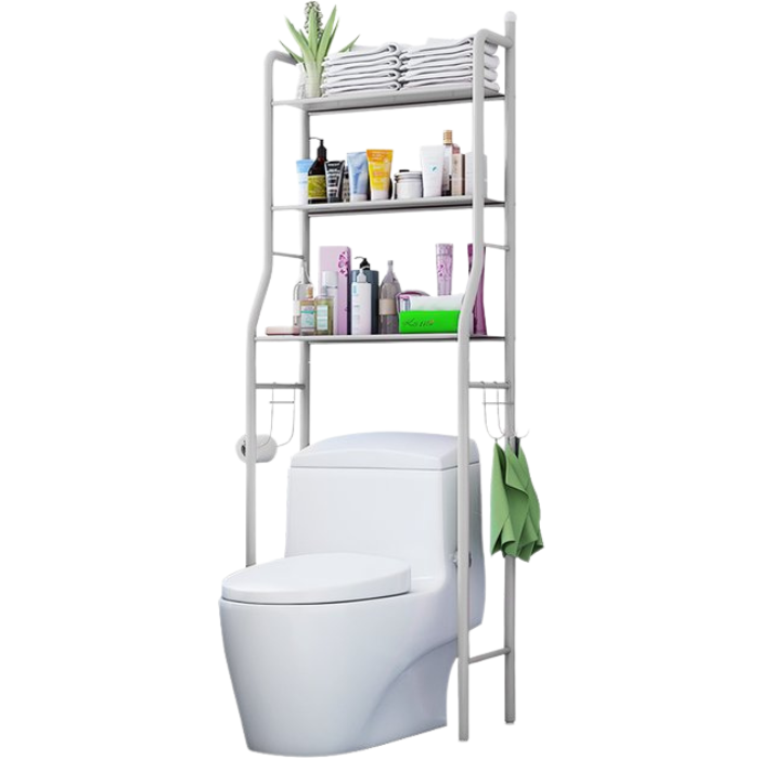 Стеллаж над унитазом Toilet rack TM-010 3 полки напольный Белый (PMW-3)