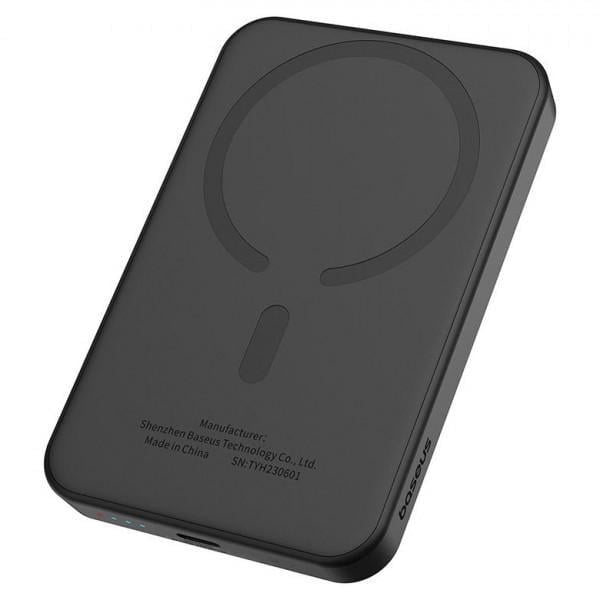 Повербанк Baseus Magnetic Mini 5000 mAh 20 W 2в1 QC3.0+PD3.0 с беспроводной зарядкой Qi 15 W Black (P10022107113-00)