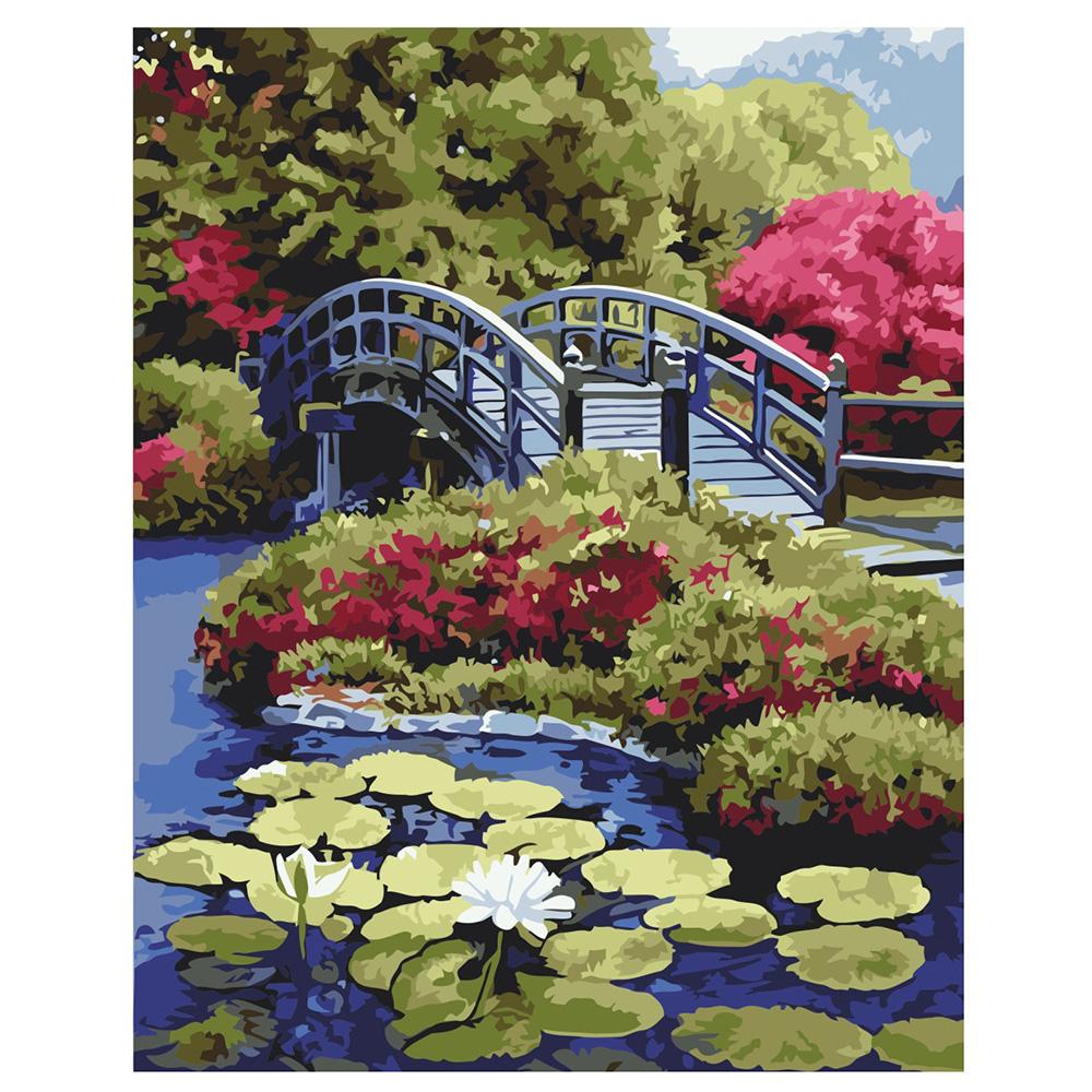 Картина по номерам Strateg Мостик на тихом озере 40x50 см (VA-0031)