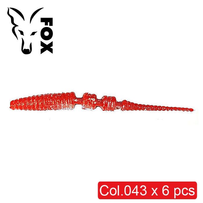 Силіконовий слаг Fox Leech Javastick №043 їстівний 9 см 6 шт. Red/Perlamutr (8851)