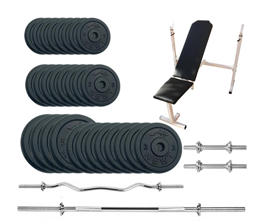 Лава для жиму Newt Gym Set-SKHW Home з набором штанг + гантелі 84 кг (8105388) - фото 7